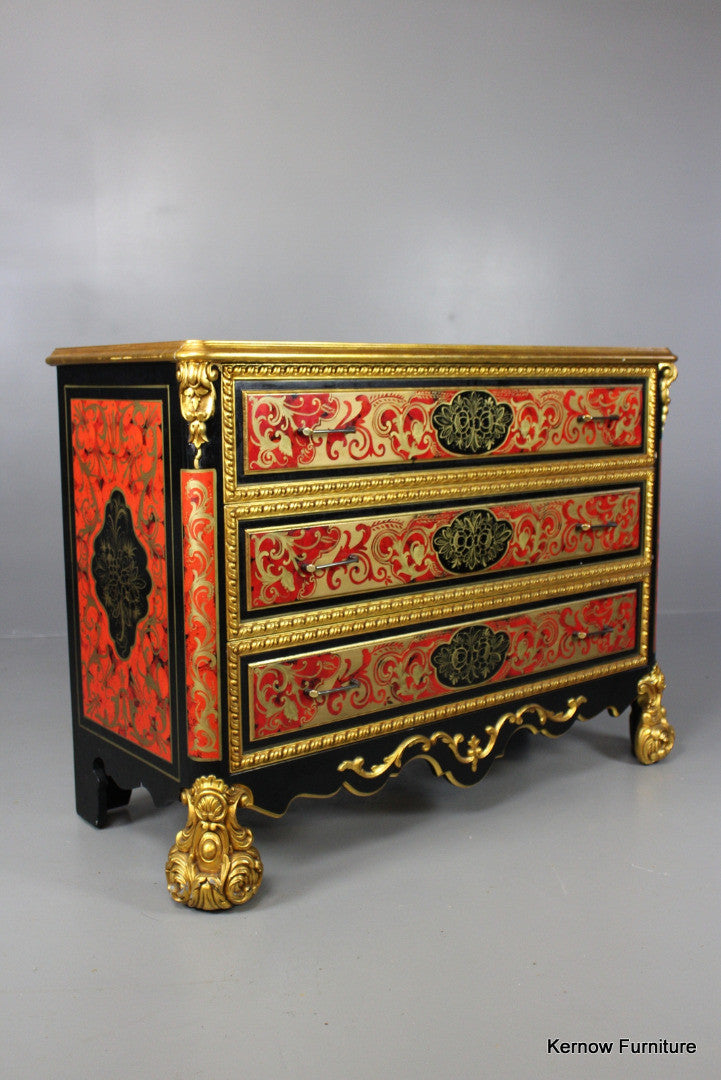 Ornate Handpainted Gilt Chest of Drawers - Kernow Furniture