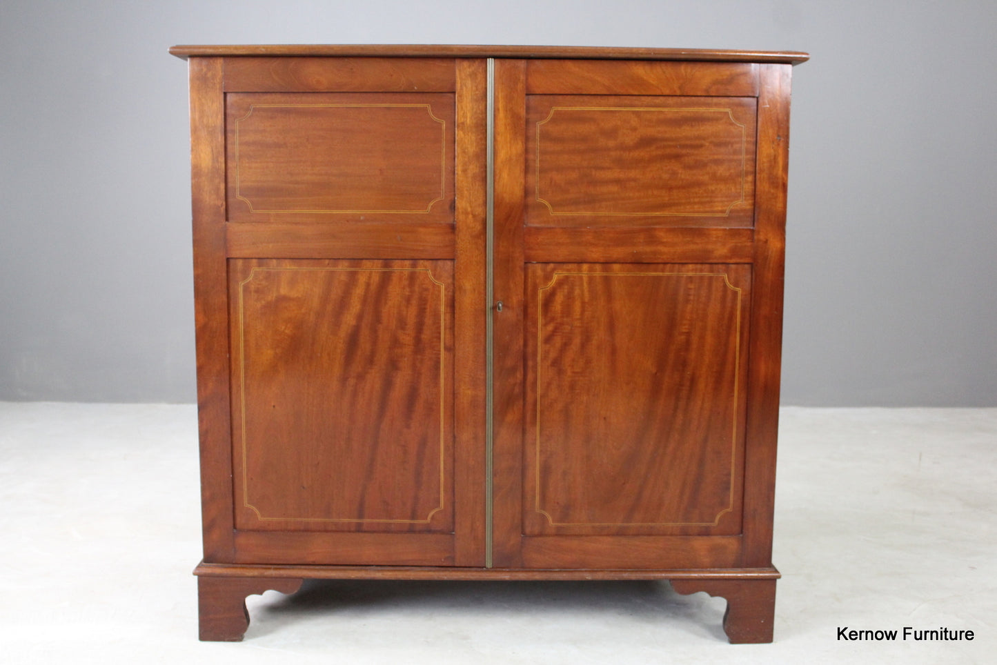 Edwardian Inlaid Mahogany Cupboard - Kernow Furniture