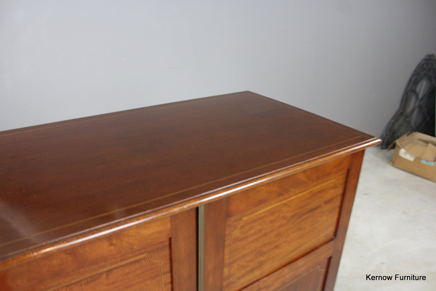 Edwardian Inlaid Mahogany Cupboard - Kernow Furniture