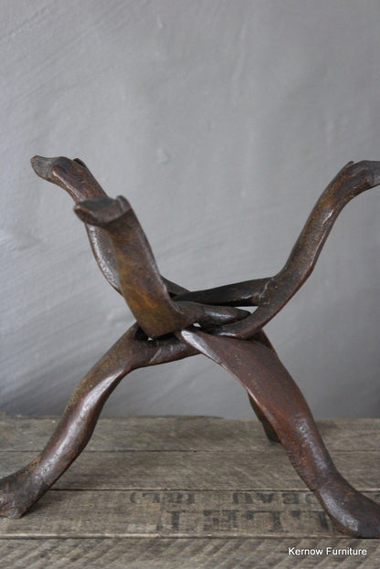 Carved African Pot Stand - Kernow Furniture