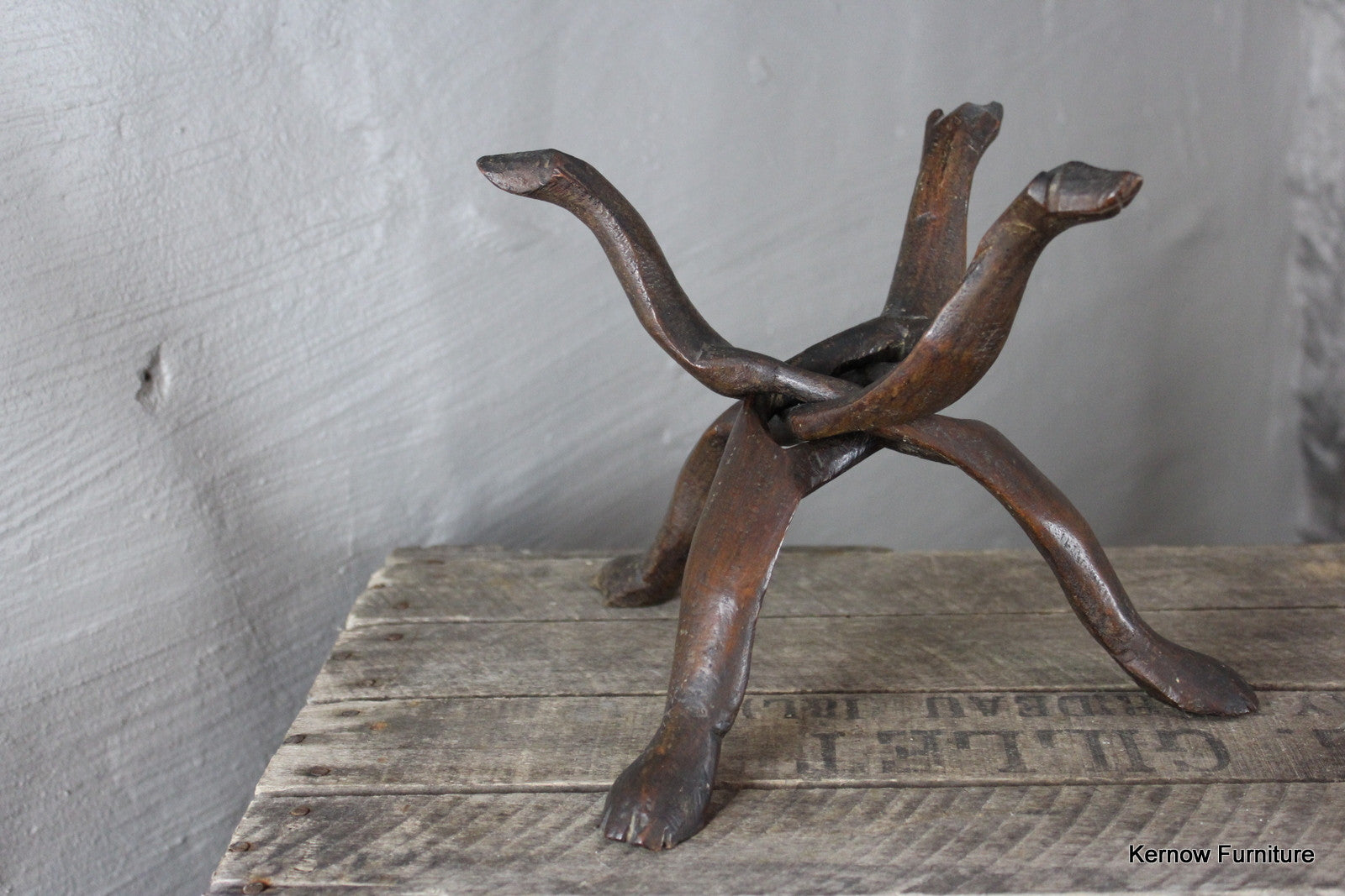 Carved African Pot Stand - Kernow Furniture