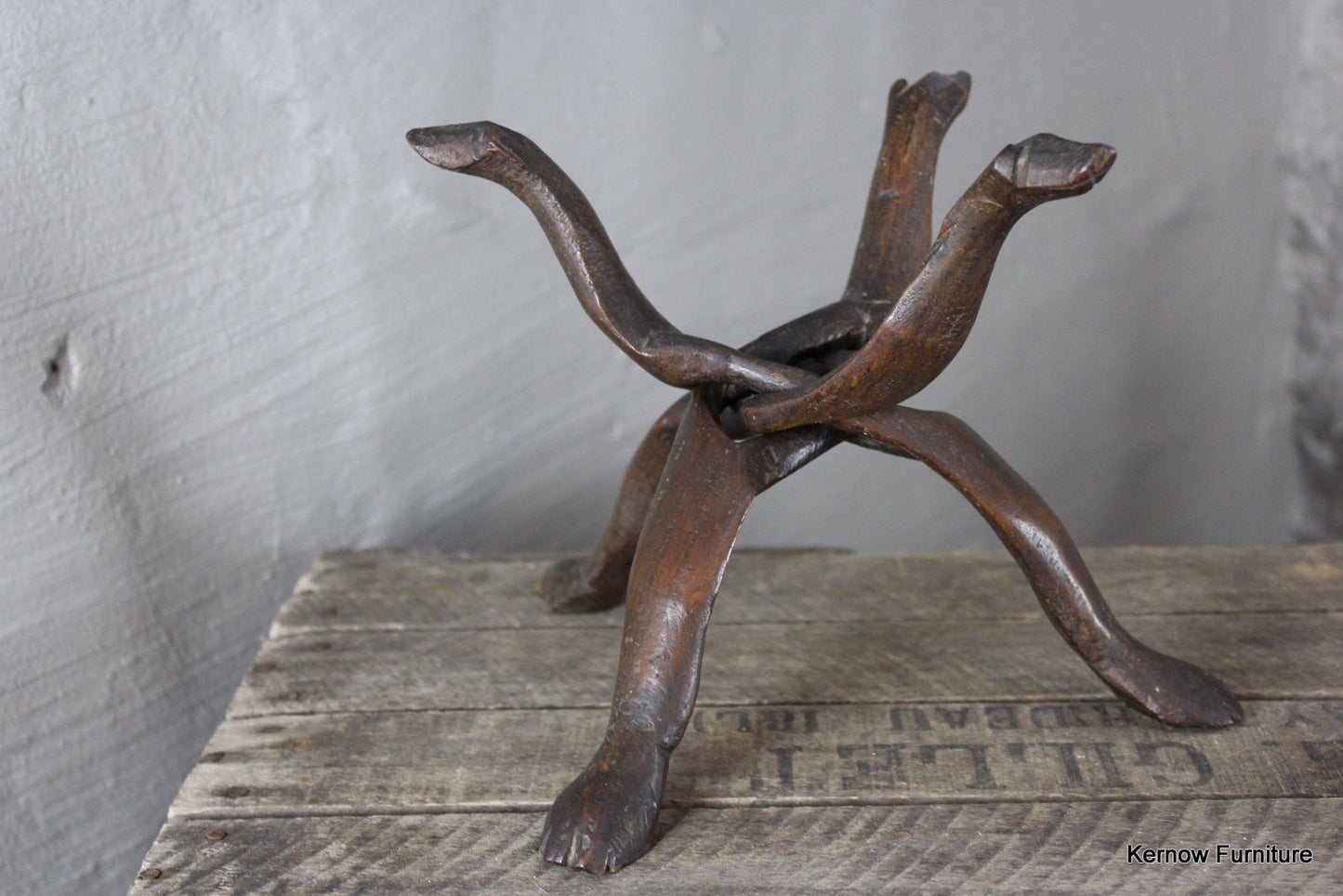 Carved African Pot Stand - Kernow Furniture