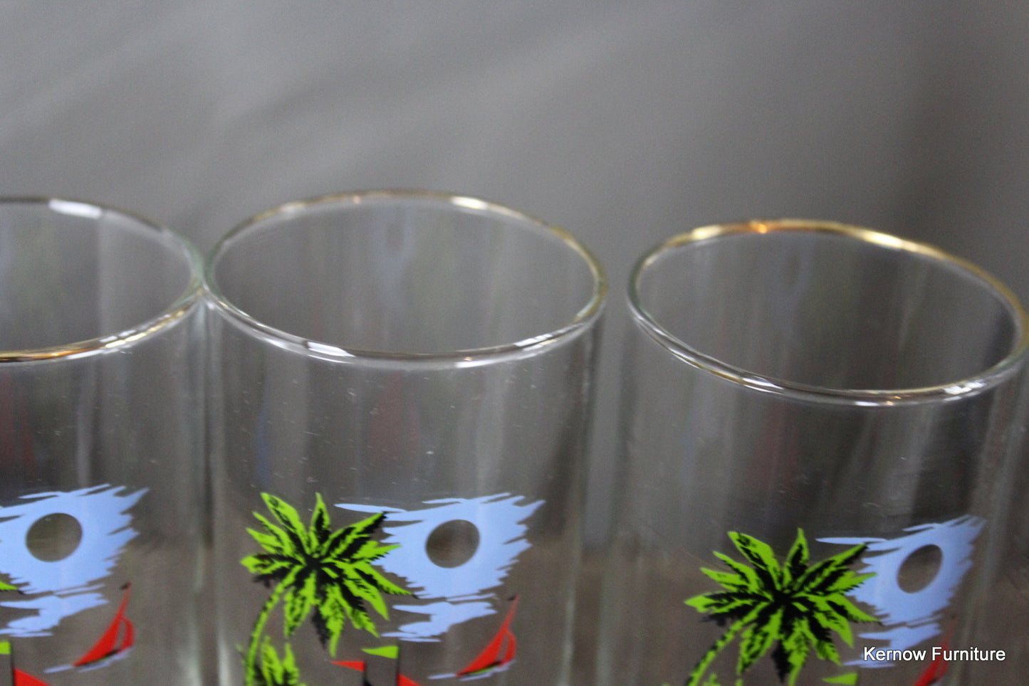 4 Retro Tall Glasses - Kernow Furniture