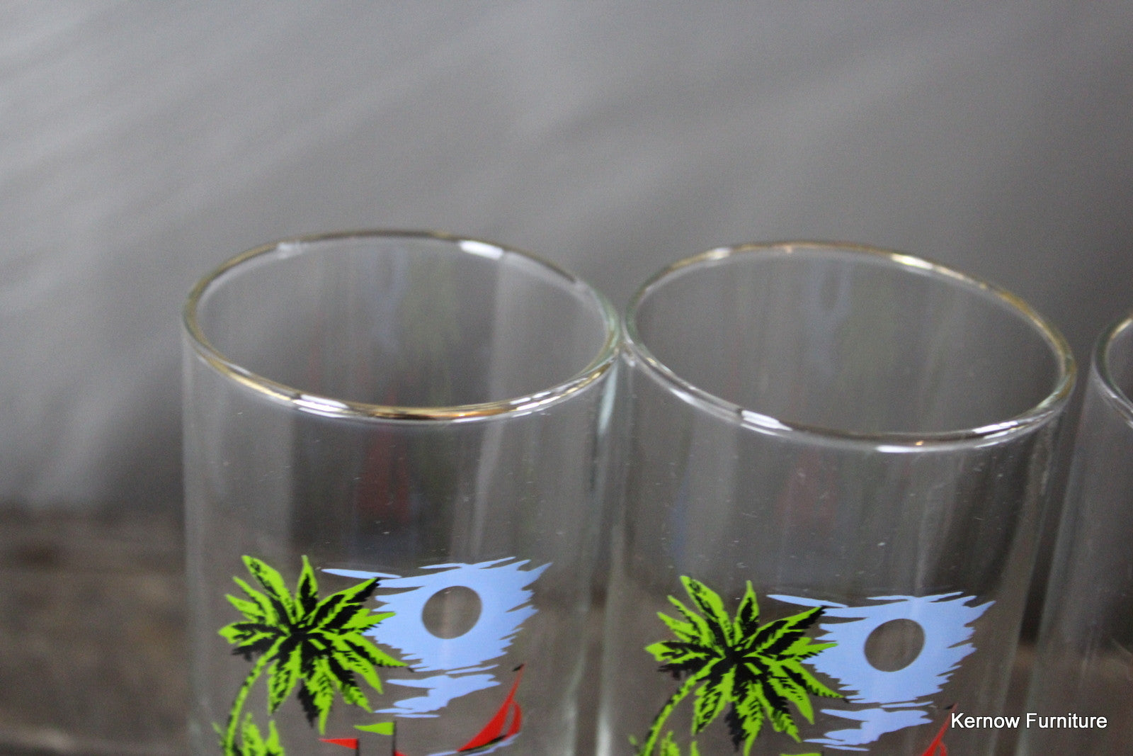 4 Retro Tall Glasses - Kernow Furniture