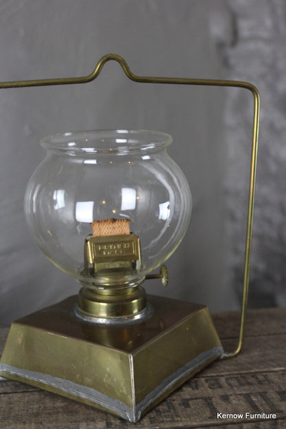 Vintage Brass Paraffin Lantern - Kernow Furniture