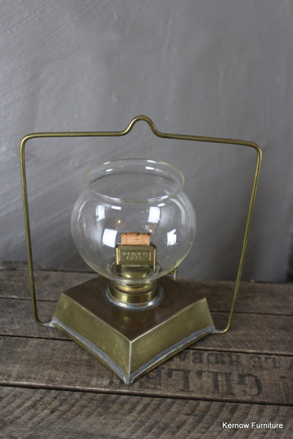 Vintage Brass Paraffin Lantern - Kernow Furniture