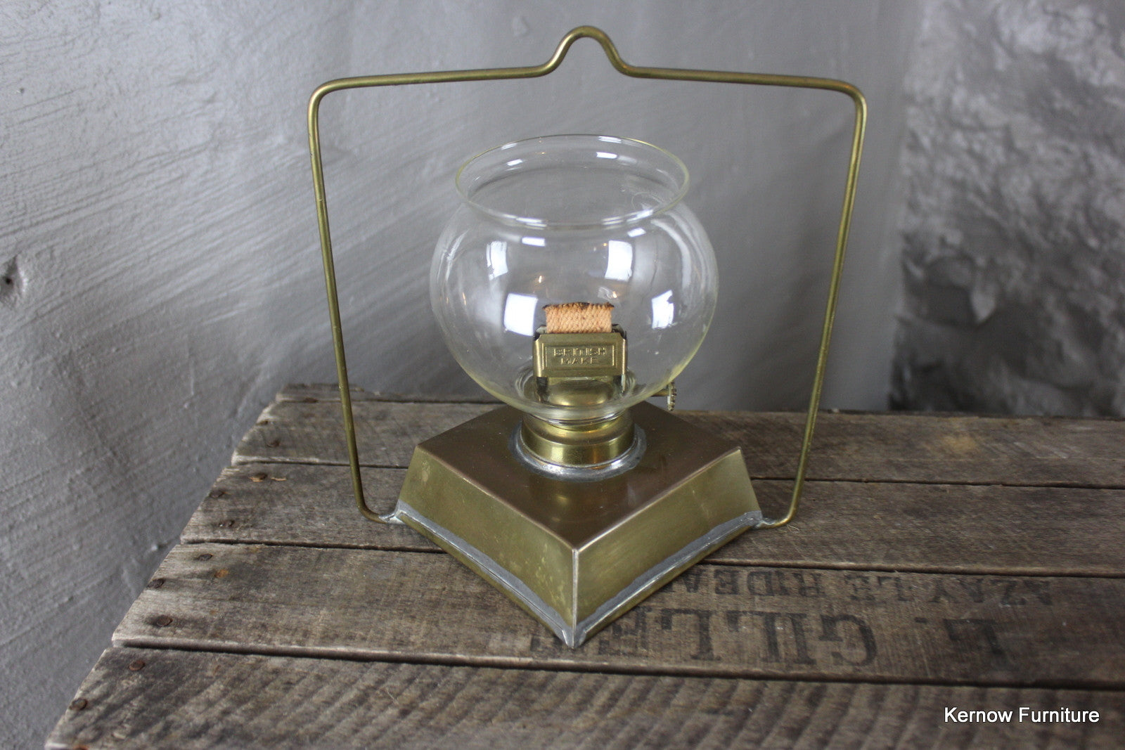 Vintage Brass Paraffin Lantern - Kernow Furniture