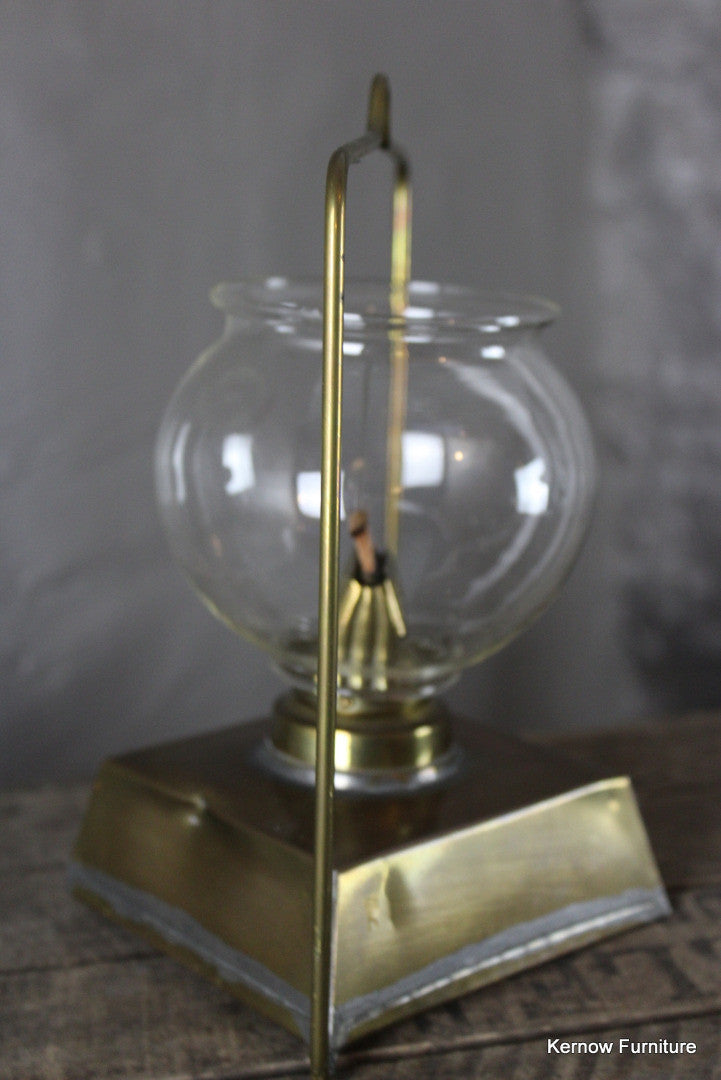 Vintage Brass Paraffin Lantern - Kernow Furniture