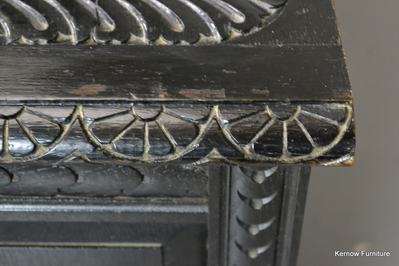 Victorian Ebonised Carved Coffer - Kernow Furniture