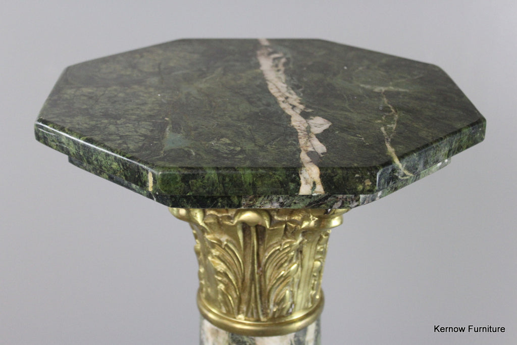 Green Marble Pedestal - Kernow Furniture