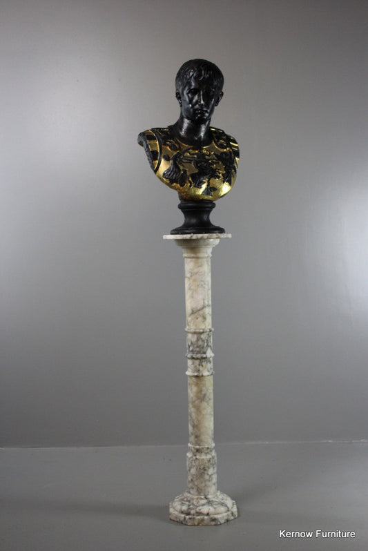 White Marble Pedestal - Kernow Furniture