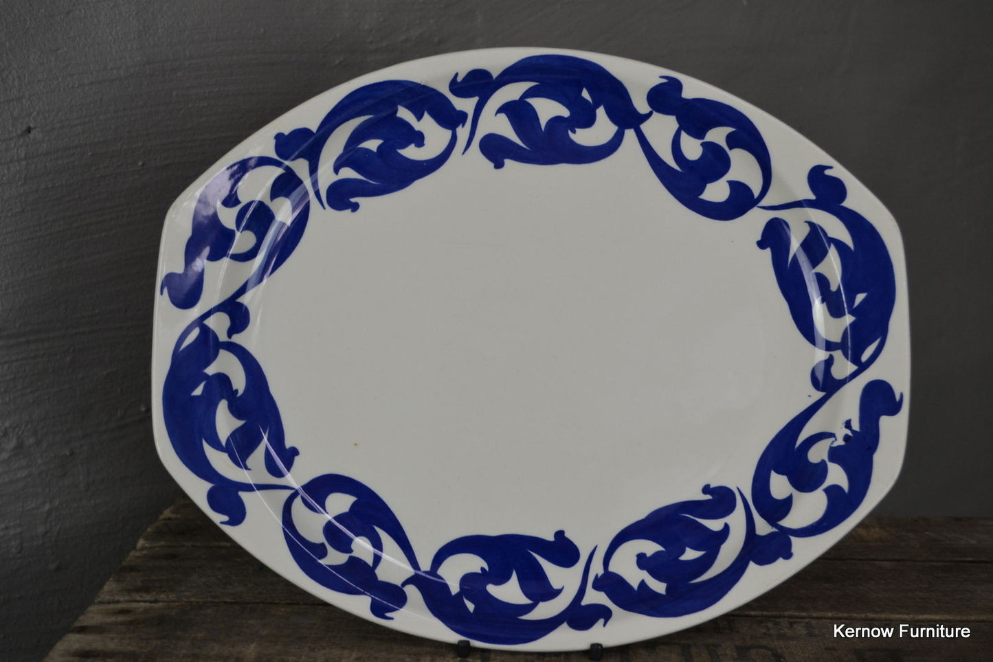 Royal Cauldon Blue Scroll Meat Plate - Kernow Furniture