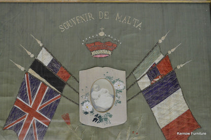 WWI Silk Embroidered Picture - Kernow Furniture