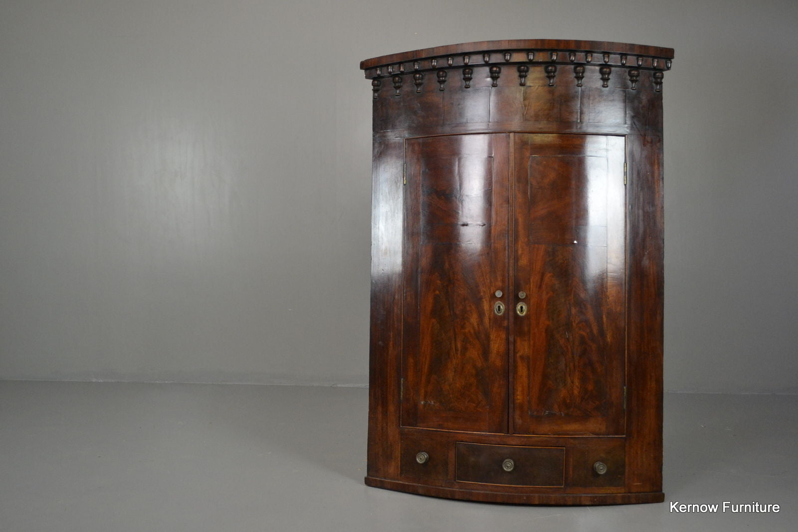 Antique 19th Century Mahogany Wall Corner Cabinet - Kernow Furniture