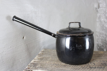 Black Enamel Saucepan - Kernow Furniture