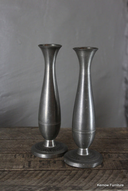 Pair Pewter Vase - Kernow Furniture