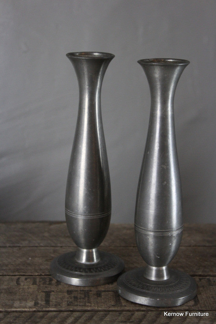 Pair Pewter Vase - Kernow Furniture