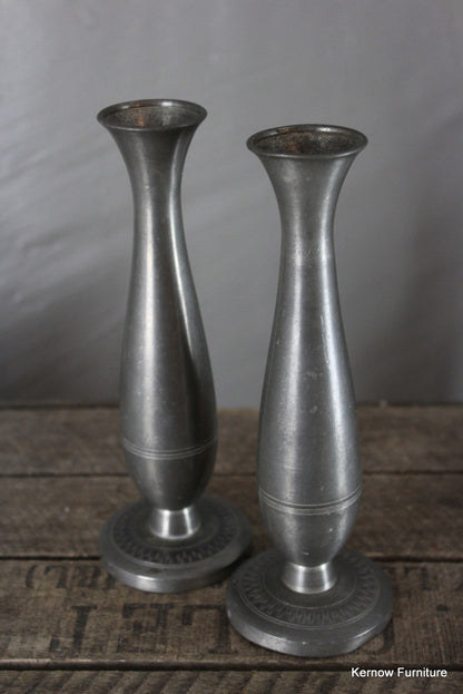 Pair Pewter Vase - Kernow Furniture