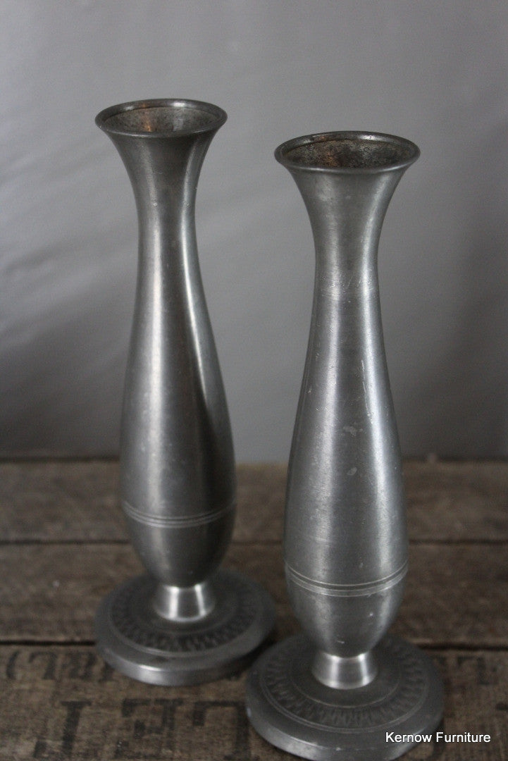 Pair Pewter Vase - Kernow Furniture