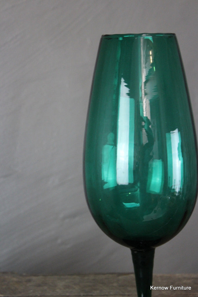 Retro Green Stemmed Glass - Kernow Furniture