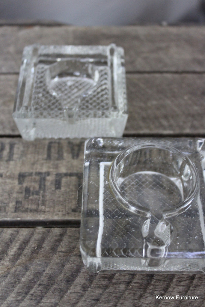 Pair Glass Ink Wells - Kernow Furniture