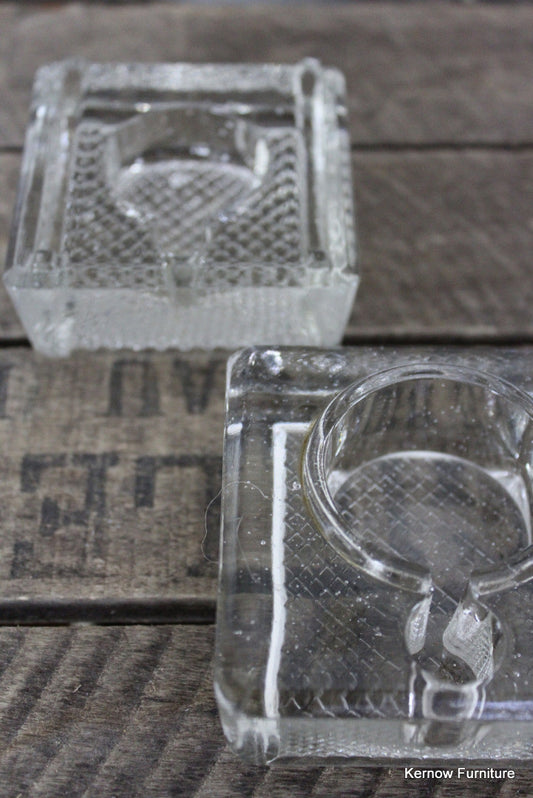 Pair Glass Ink Wells - Kernow Furniture