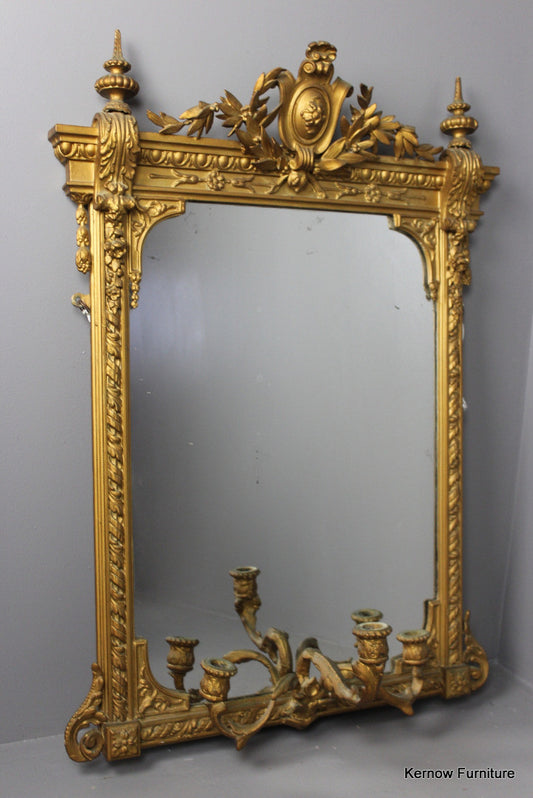 Antique Ornate Gilt Mirror Girandole - Kernow Furniture