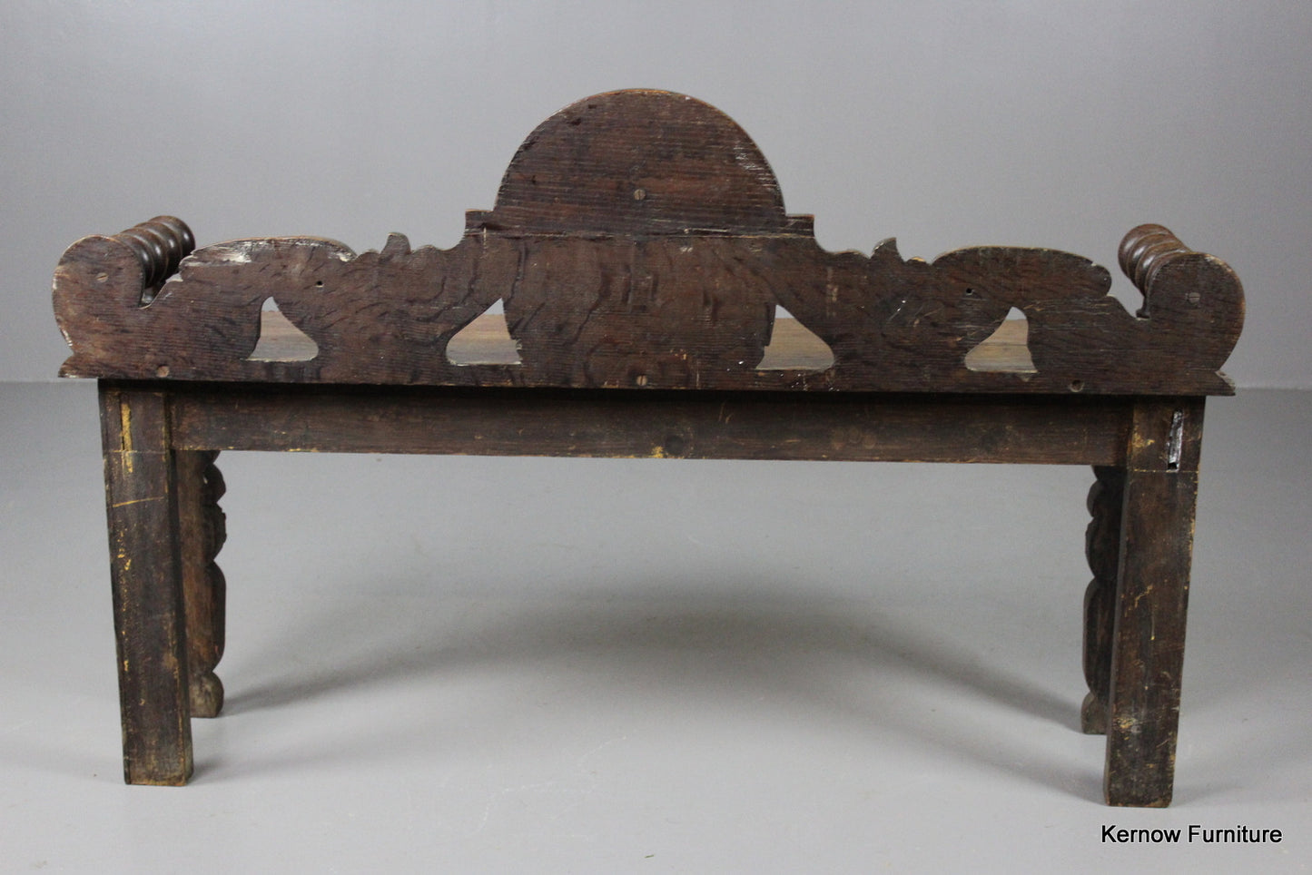 Carved Oak Bench - Kernow Furniture