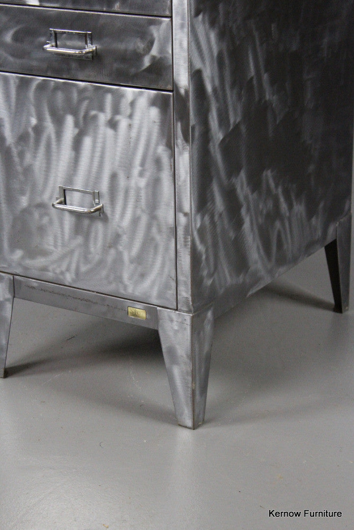 Stripped & Polished Steel Filing Drawers - Kernow Furniture