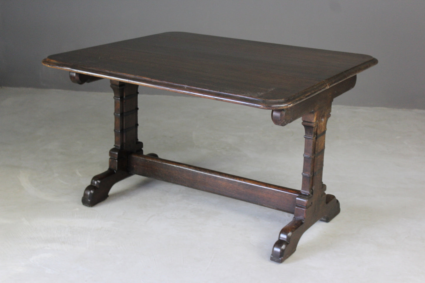 Victorian Gothic Style Oak Dining Table - Kernow Furniture