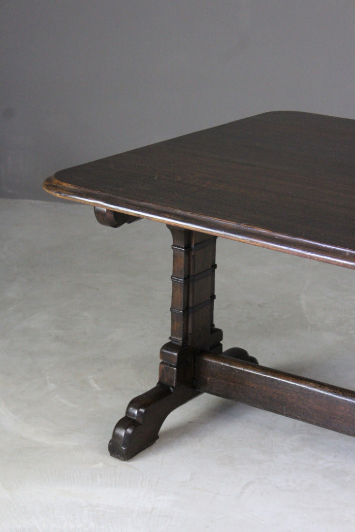 Victorian Gothic Style Oak Dining Table - Kernow Furniture