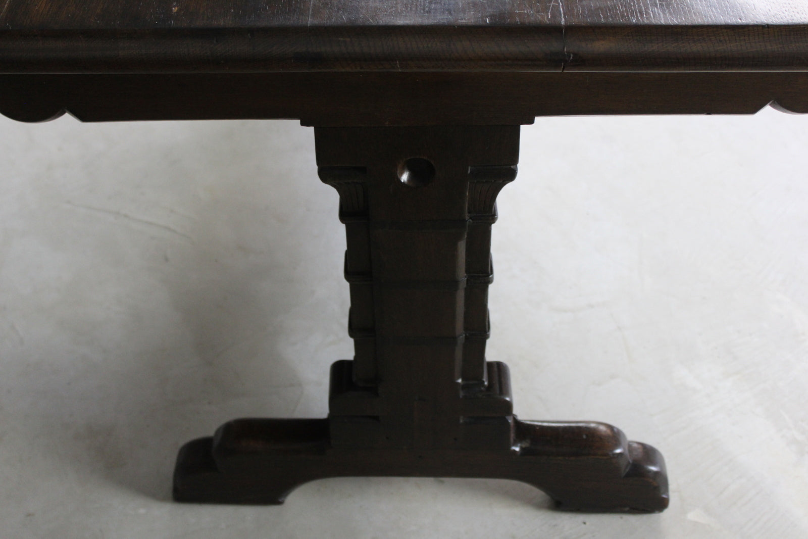 Victorian Gothic Style Oak Dining Table - Kernow Furniture