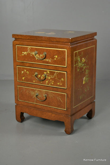 Oriental Lacquered Bedside Cabinet - Kernow Furniture