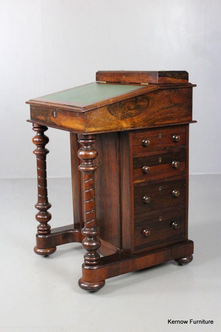 Antique Rosewood Davenport - Kernow Furniture