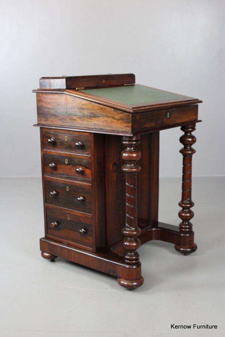 Antique Rosewood Davenport - Kernow Furniture