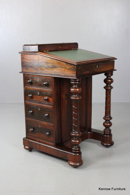 Antique Rosewood Davenport - Kernow Furniture