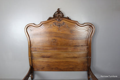 Antique Louis XV Style Ornate Walnut French Bed - Kernow Furniture