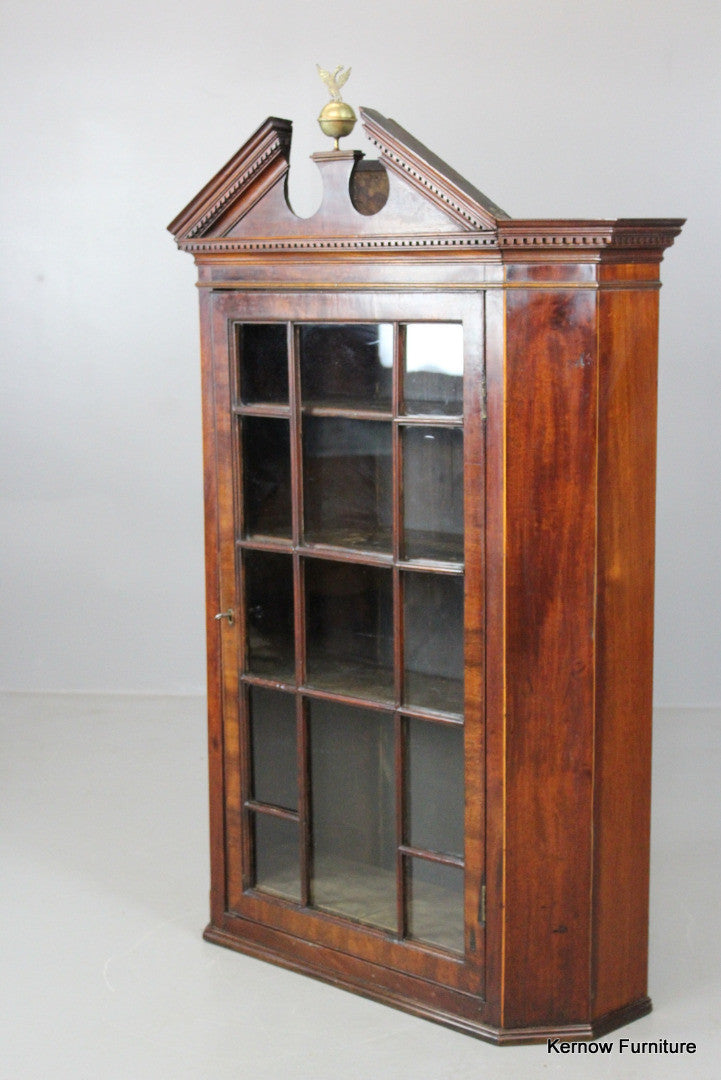 George III Inlaid Mahogany Hanging Cabinet - Kernow Furniture