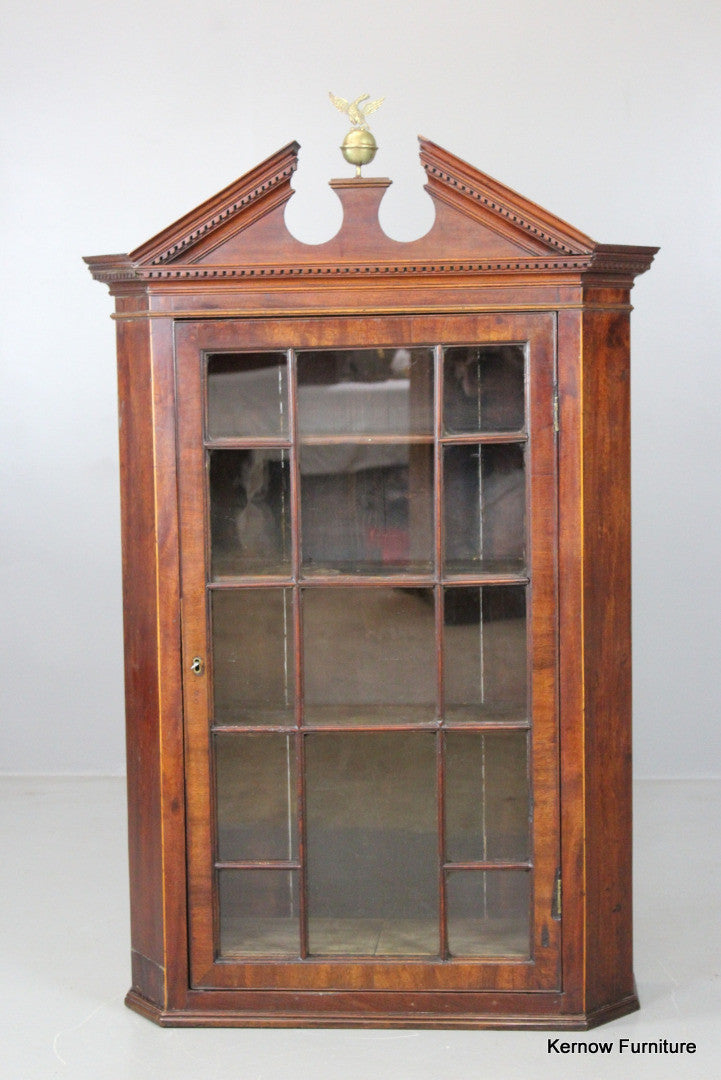 George III Inlaid Mahogany Hanging Cabinet - Kernow Furniture