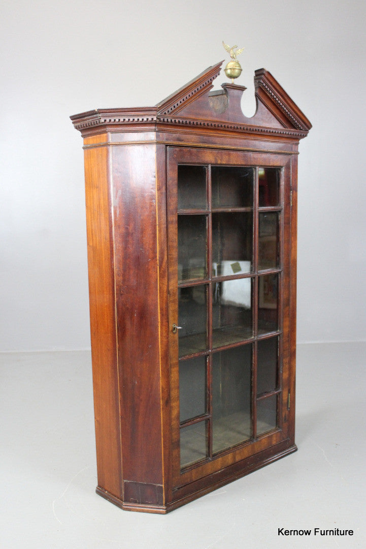 George III Inlaid Mahogany Hanging Cabinet - Kernow Furniture