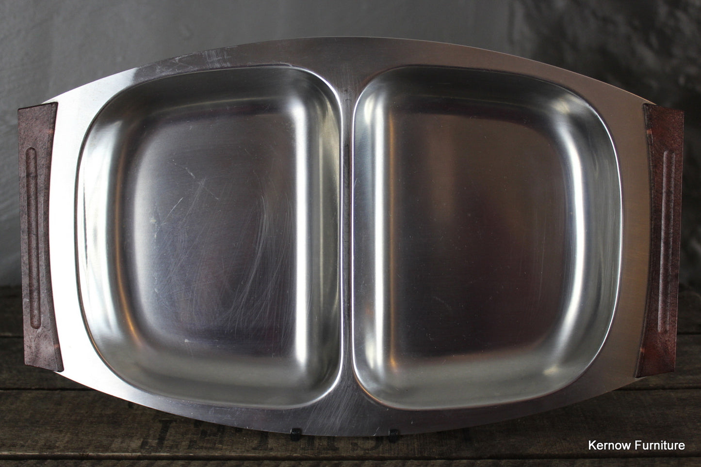 Retro Danish Stainless Serving Dish - Kernow Furniture