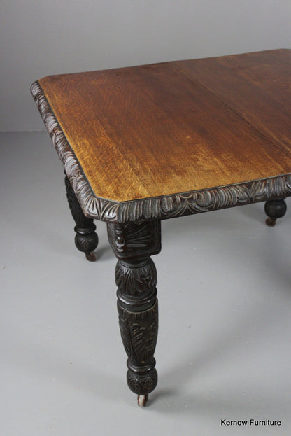 Antique Oak Square Dining Table - Kernow Furniture