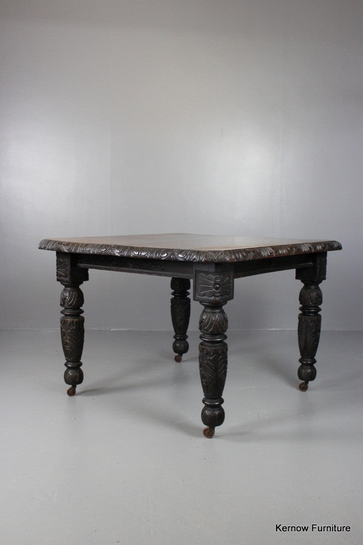 Antique Oak Square Dining Table - Kernow Furniture