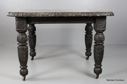 Antique Oak Square Dining Table - Kernow Furniture