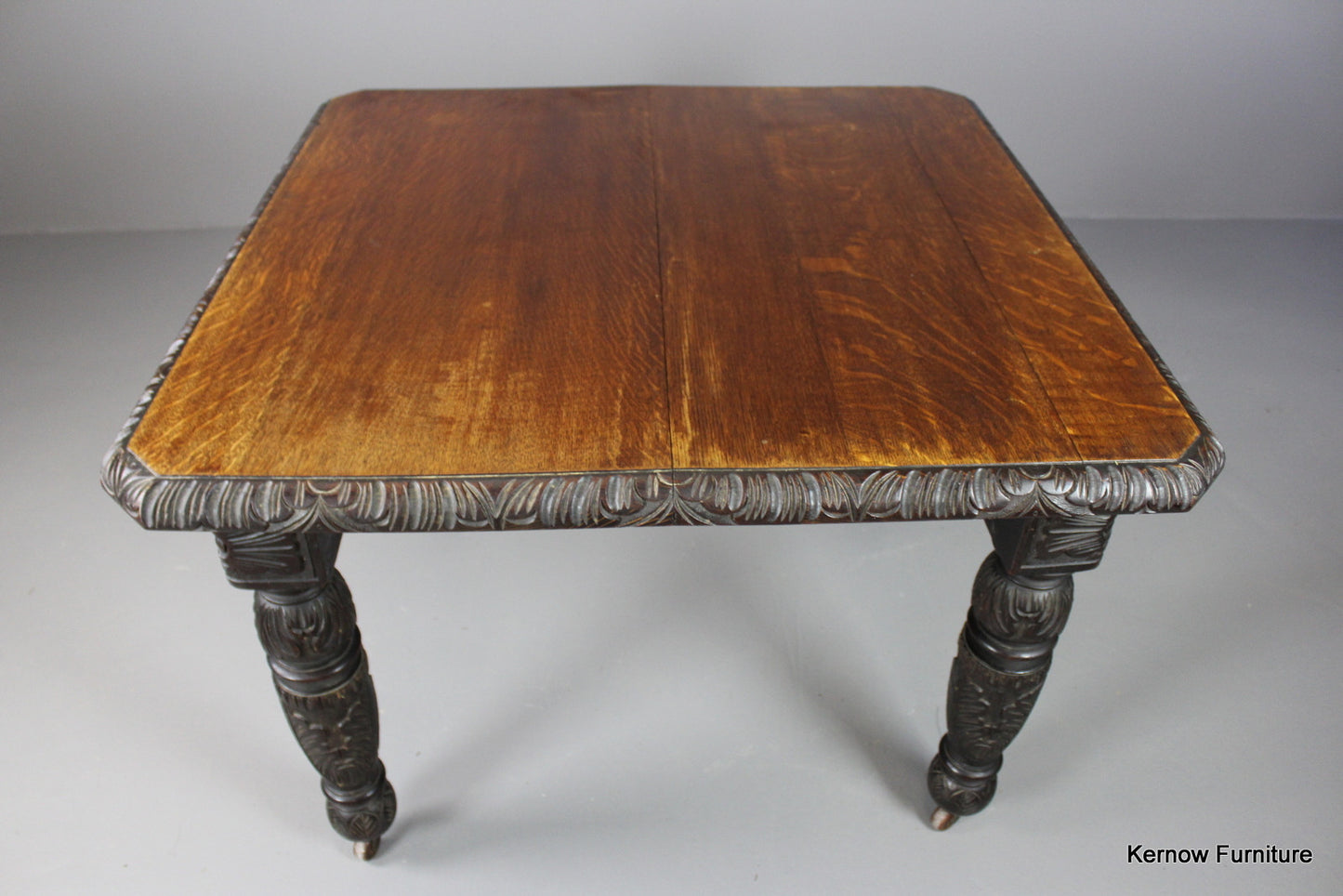 Antique Oak Square Dining Table - Kernow Furniture