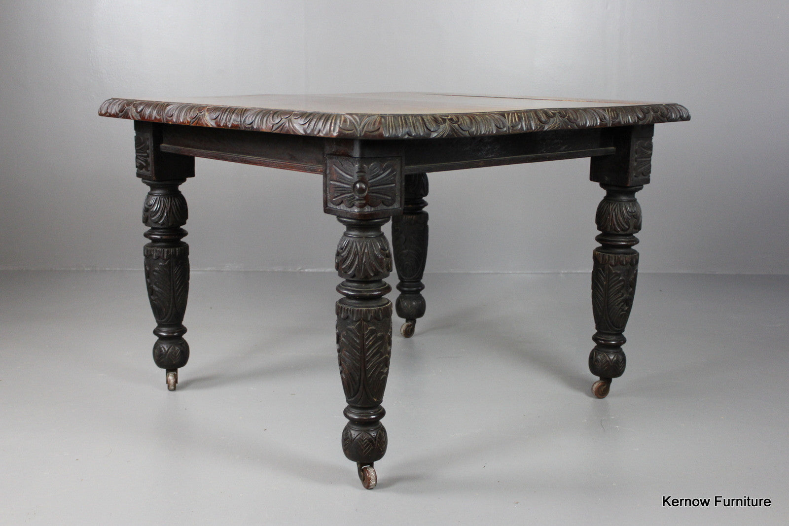 Antique Oak Square Dining Table - Kernow Furniture