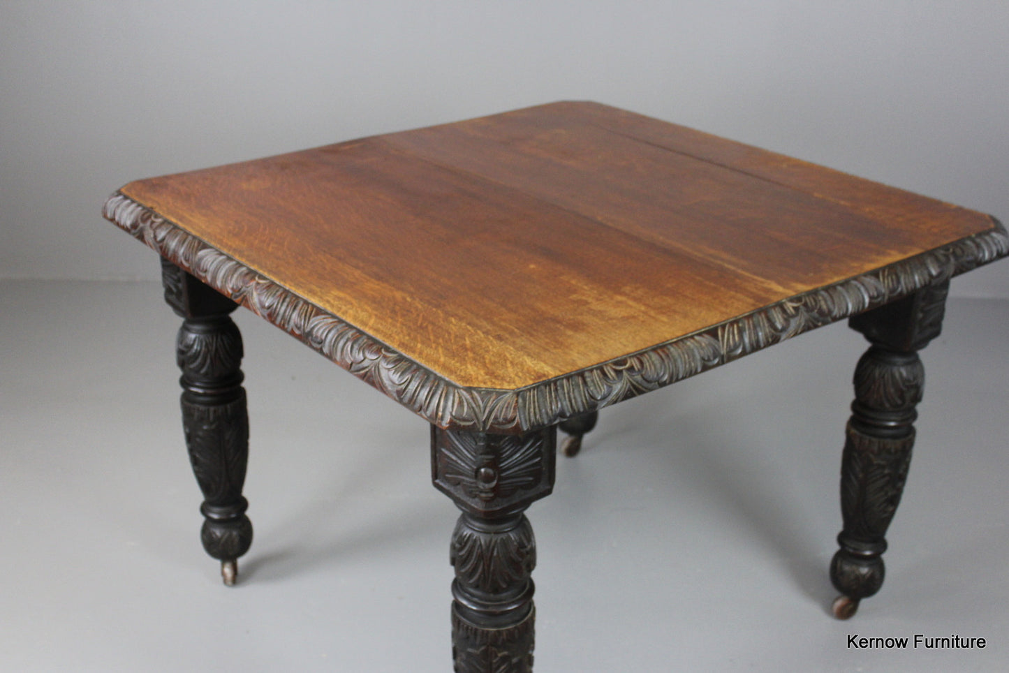 Antique Oak Square Dining Table - Kernow Furniture