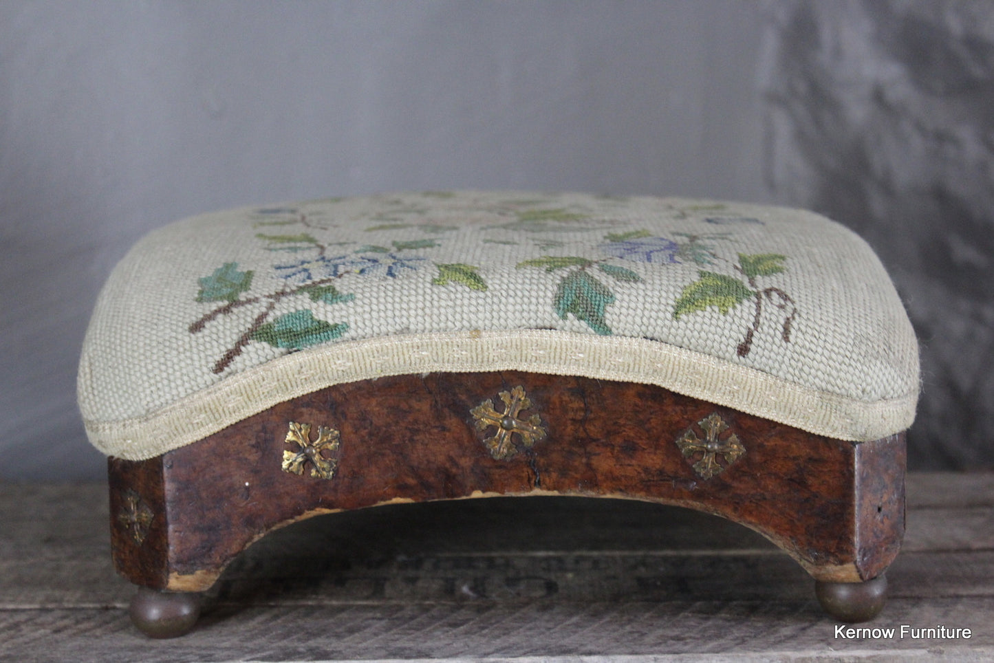 Small Antique Footstool - Kernow Furniture