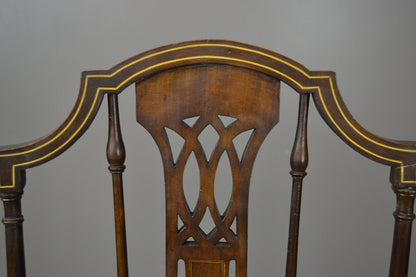 Art Nouveau Open Arm Carver Chair - Kernow Furniture