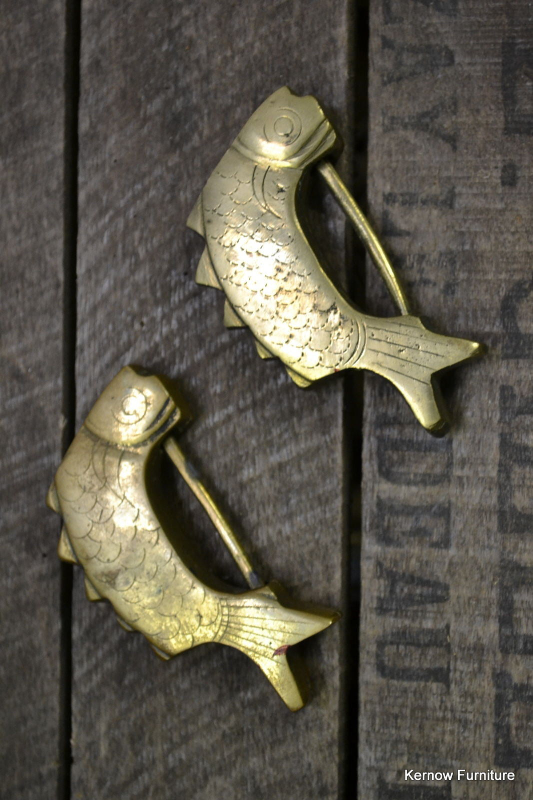 Pair Oriental Fish Brass Padlock - Kernow Furniture